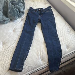 Plain blue skinny jeans